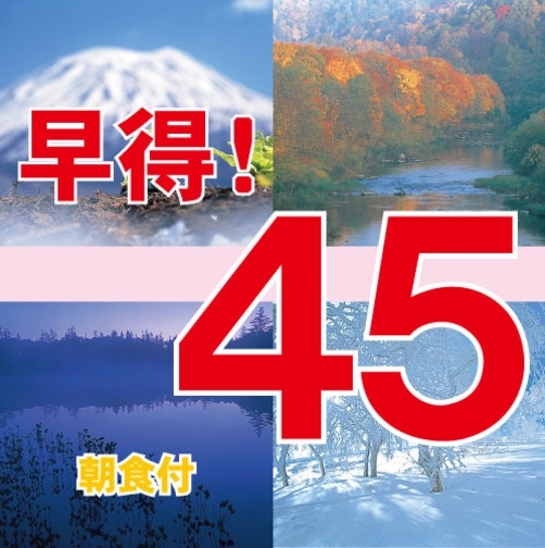 【さき楽４５】４５日前までの早期予約がオススメ！【朝食付】